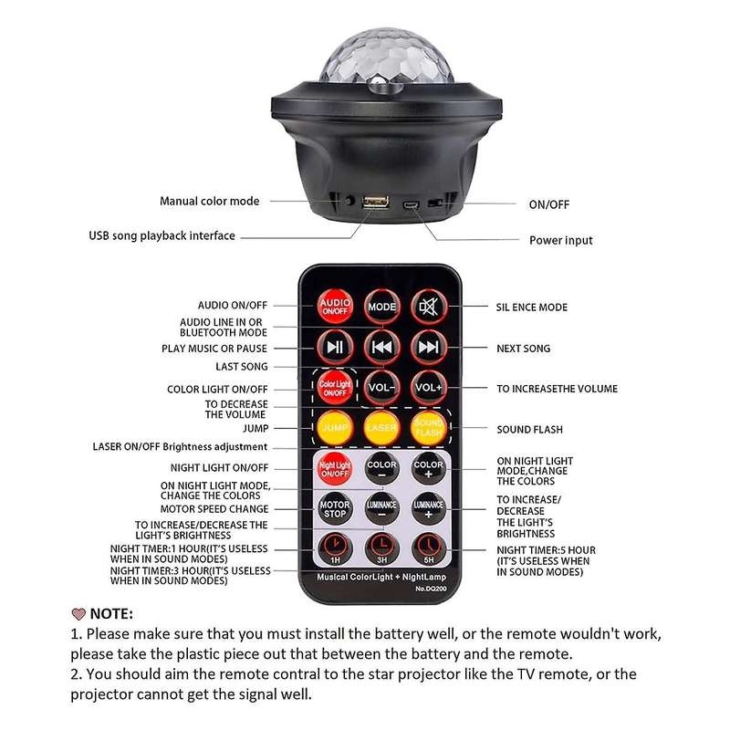 Galaxy Projector, Star Projector with Bluetooth Music Speaker Remote Control, Northern Aurora Night