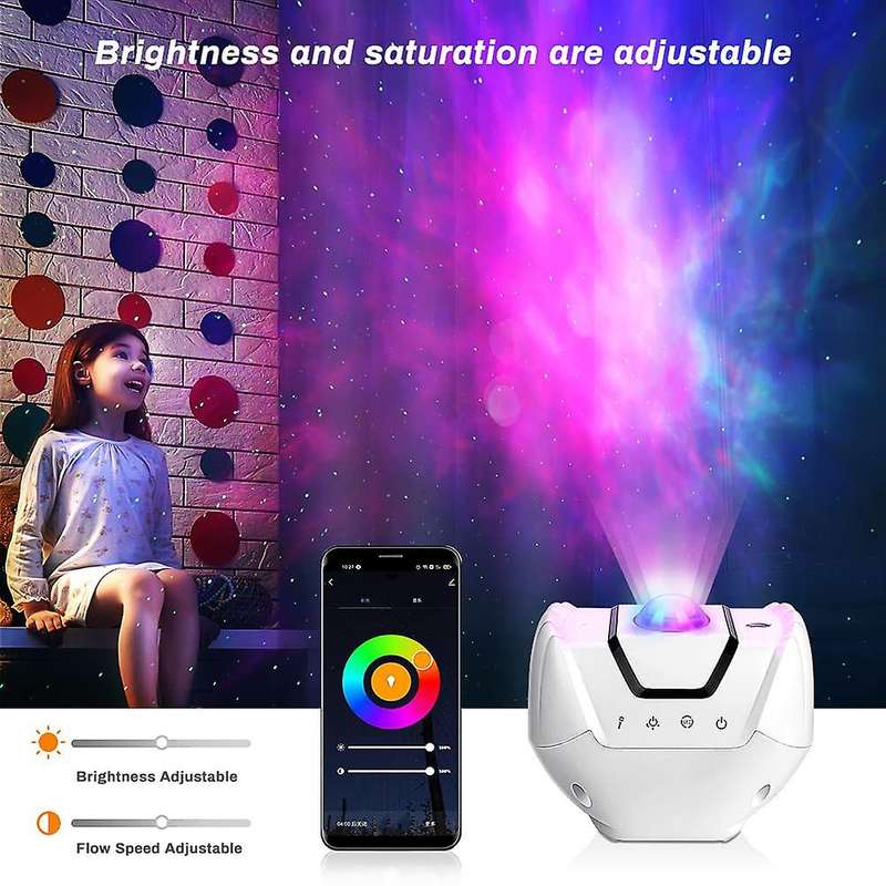 Galaxy Projector Light, Upgraded Stars Night Light Projector, 10 Colorful Moon Star Aurora Rotating