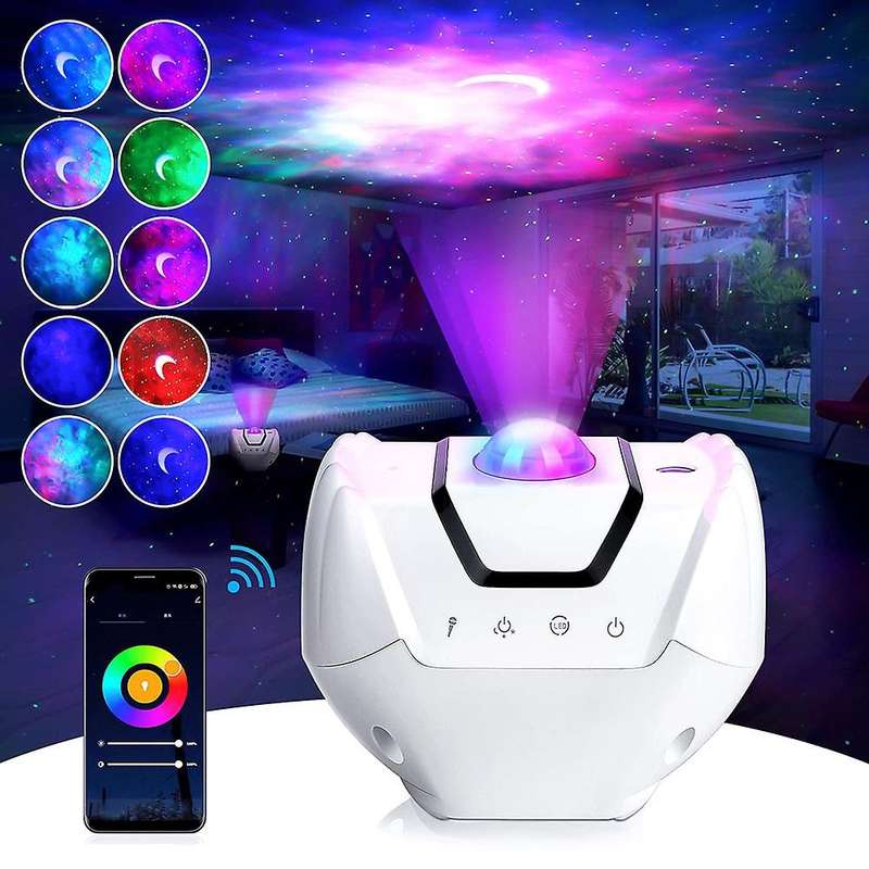 Galaxy Projector Light, Upgraded Stars Night Light Projector, 10 Colorful Moon Star Aurora Rotating