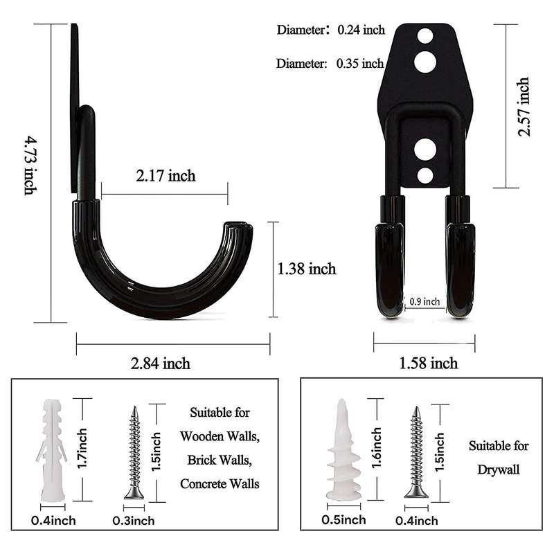 Garage Hooks Heavy Duty Wall Mount Organizer Garage Wall Mount Utility Hooks with Anti- Coating J
