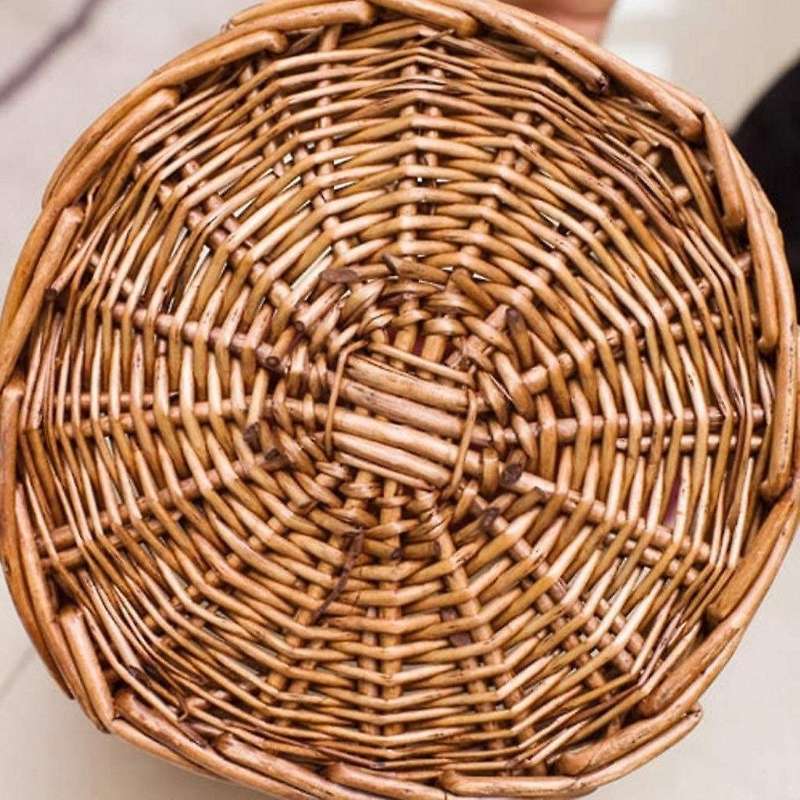 Garbage Can Wicker and Rattan Waste Basket for House Finishing Flower Basket Storage Basket Househol