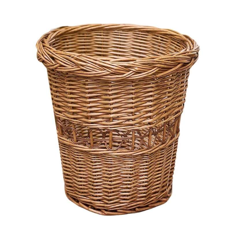 Garbage Can Wicker and Rattan Waste Basket for House Finishing Flower Basket Storage Basket Househol