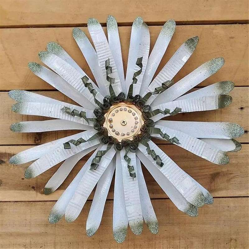 Garden Backyard Indoor Outdoor Inspirational Sculpture Living Room Wall Decoration 3D Metal Flower A