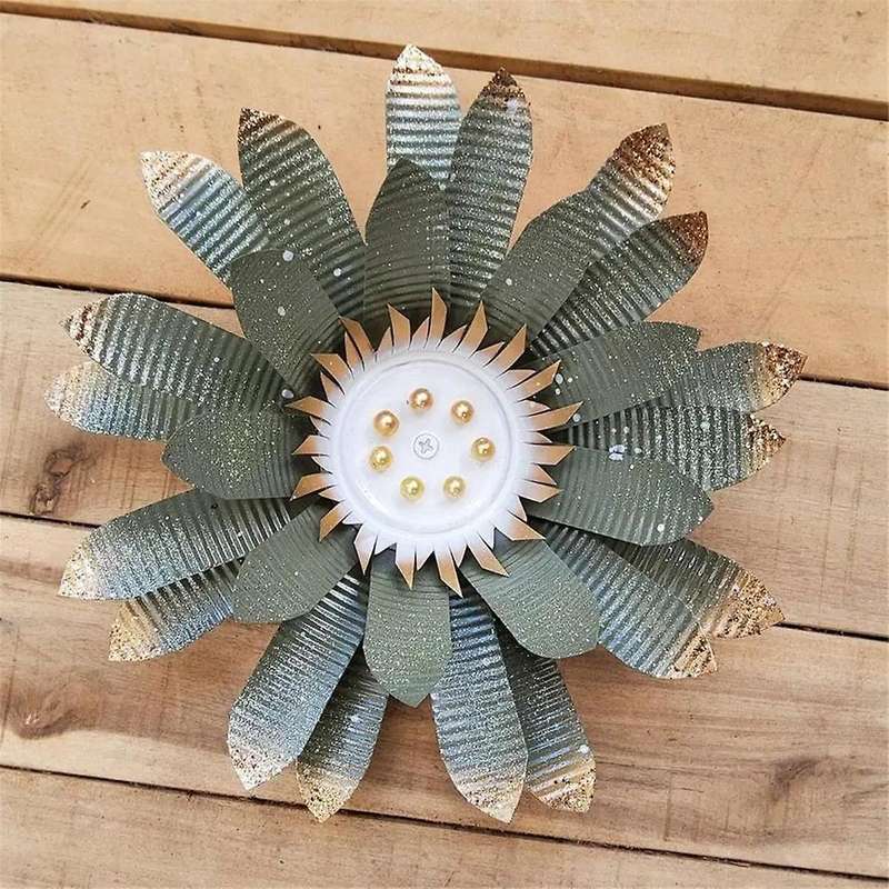 Garden Backyard Indoor Outdoor Inspirational Sculpture Living Room Wall Decoration 3D Metal Flower A