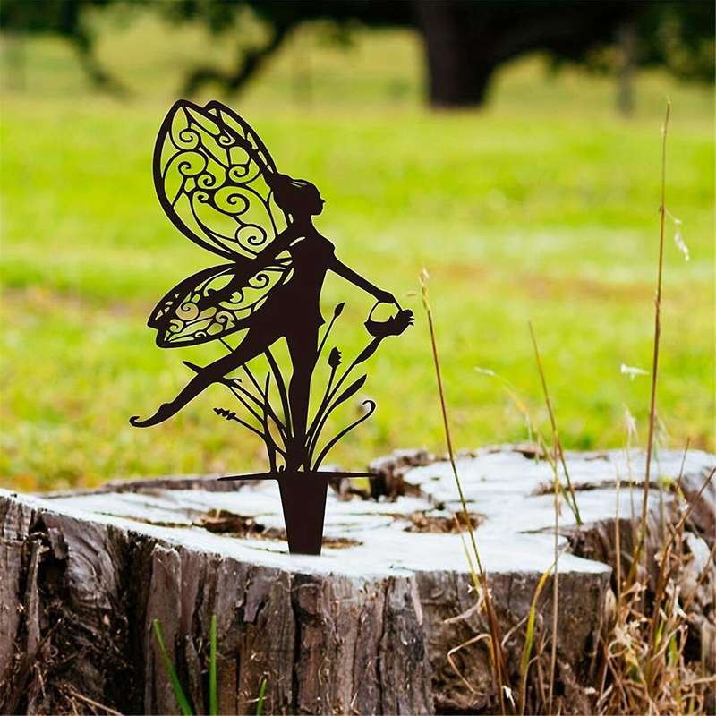 Garden Fairy Metal Outdoor Decor for Your Patio and Lawn B