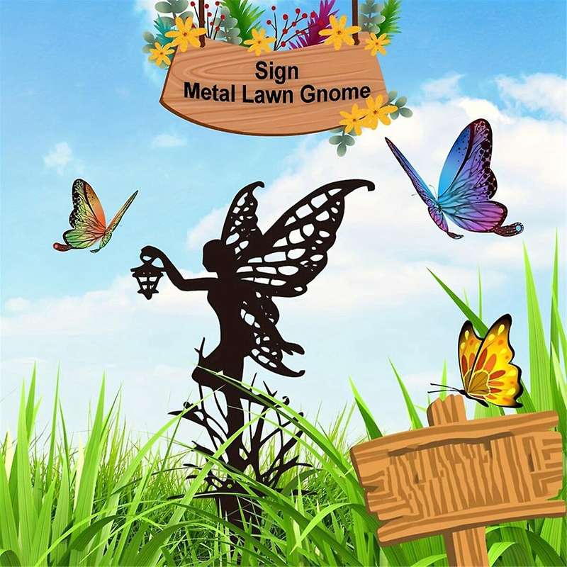 Garden Fairy Metal Outdoor Decor for Your Patio and Lawn B