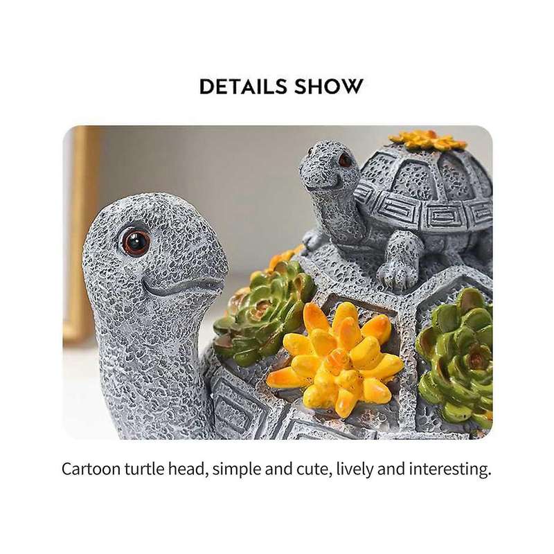 Garden Decoration with Succulent Plant Resin Succulent Turtle Ashtray with Cover Living Room Table D