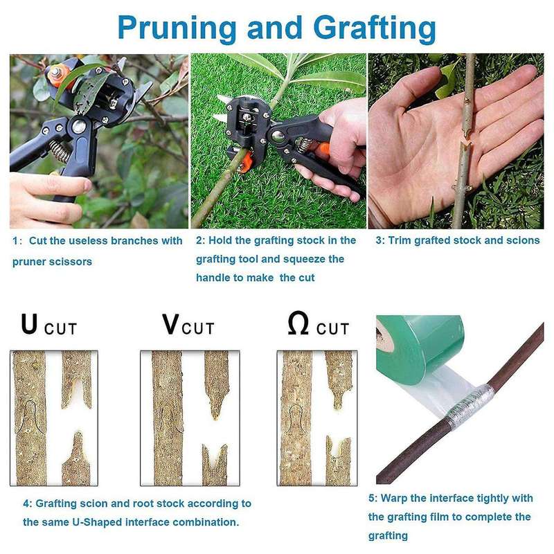 Garden Grafting Tool Kit - Gardening Pruning Shears, Garden Scissors Set for Plant Branch Vine Fruit