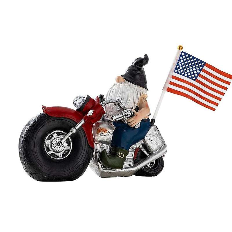 Garden Gnome Statue Motor Figurine - Bubble Puppy with Solar Led Lights for Outdoor Indoor Winter De