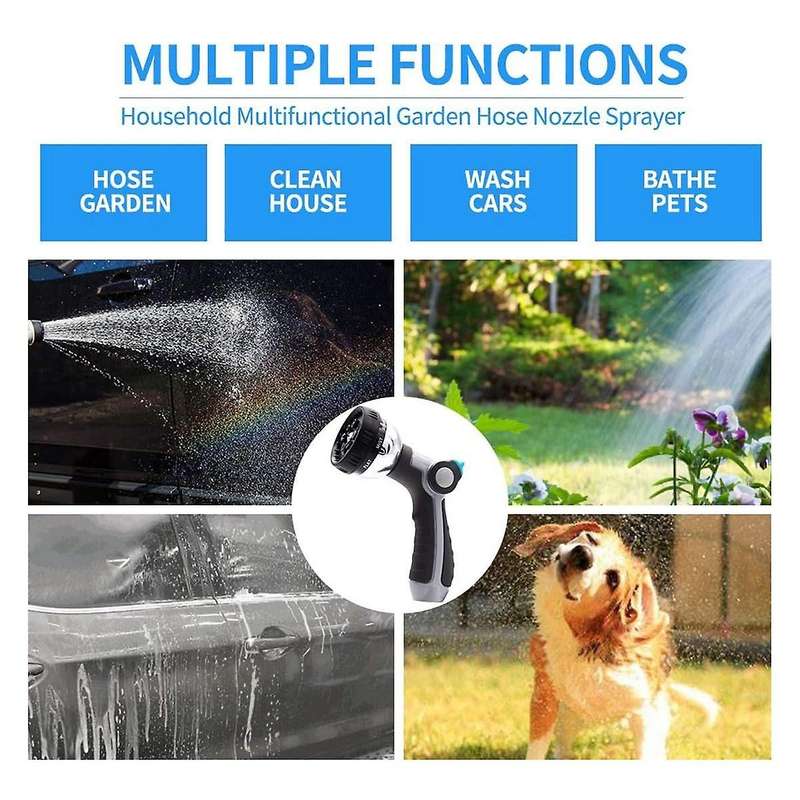 Garden Hose Nozzle Sprayer: 2 Pack 10 Watering Patterns Water Hose Spray Nozzles for Watering Plants