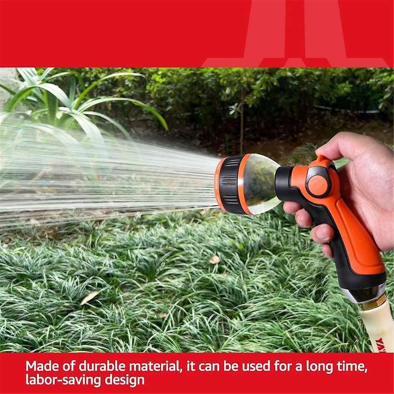 Garden Hose Nozzle, Water Hose Nozzle with Thumb Control On Off Valve, Heavy Duty 10 Adjustable Spr