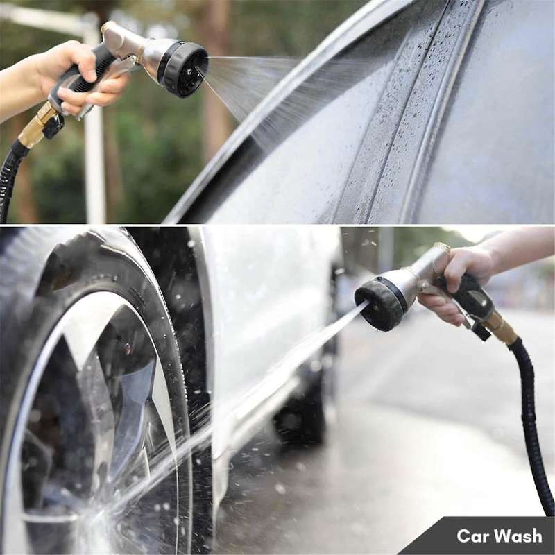 Garden Hose Nozzle Sprayer Heavy Duty, 100% Metal Water Hose Nozzle with 8 Patterns, High Pressure H