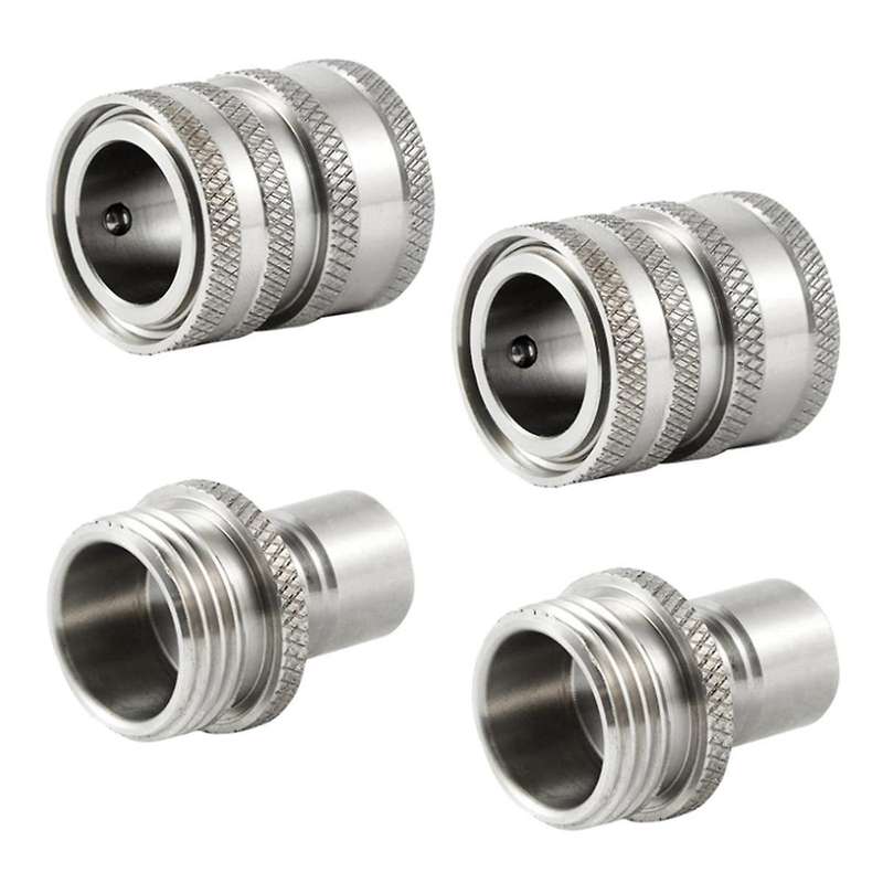 Garden Hose Quick Connect Stainless Steel Water Hose Connector 3/4 Inch GHT Quick Release Connector