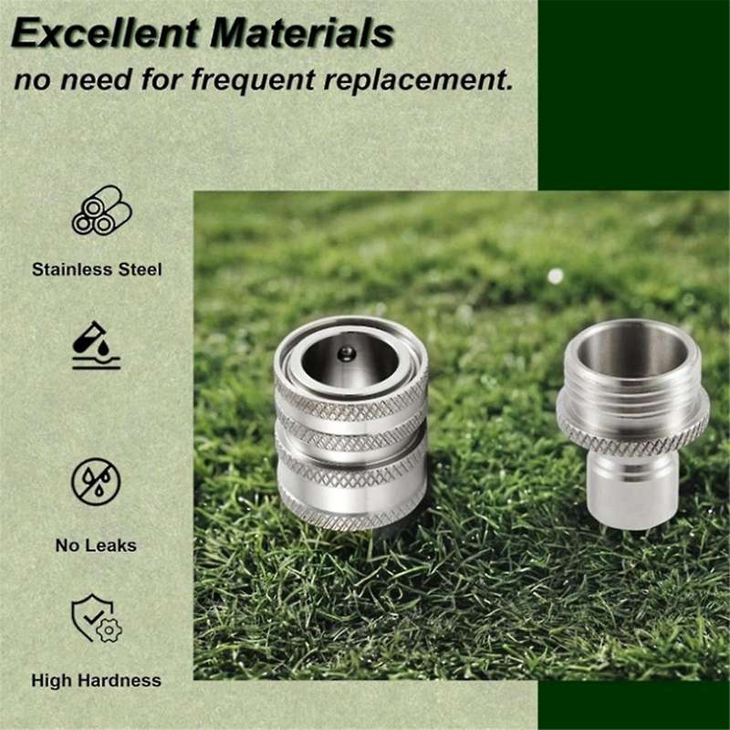 Garden Hose Quick Connect Stainless Steel Water Hose Connector 3/4 Inch GHT Quick Release Connector