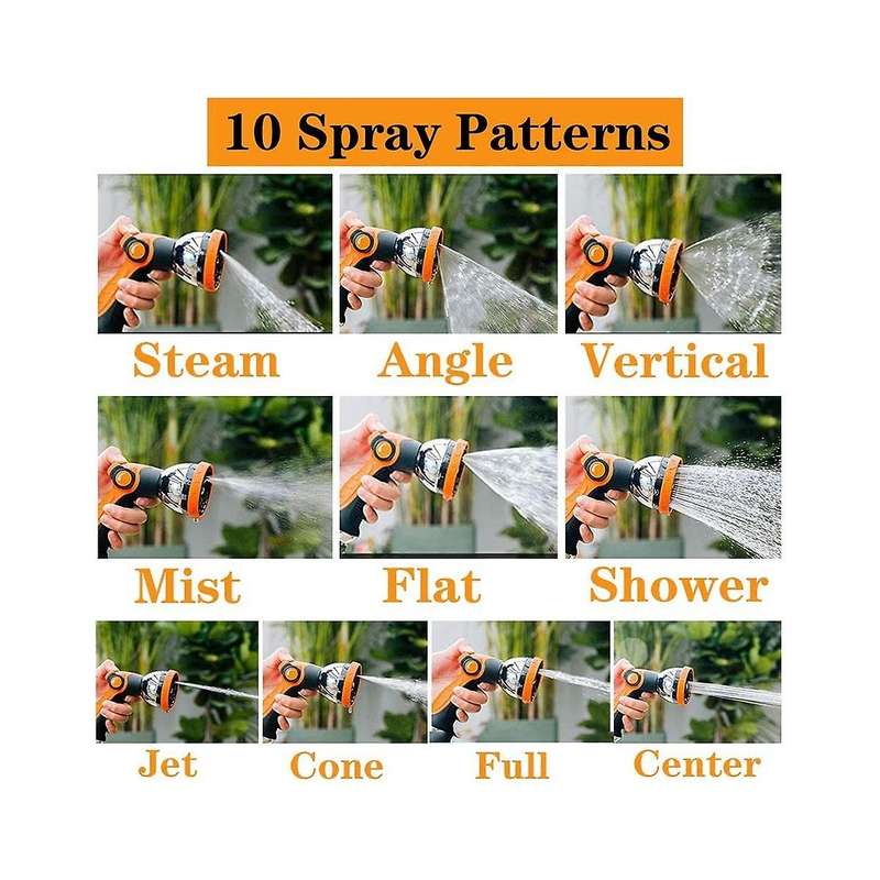 Garden Hose Nozzle Spray Nozzle,10 Hose Metal Duty Watering Patterns Thumb Control On Off Valve Wat