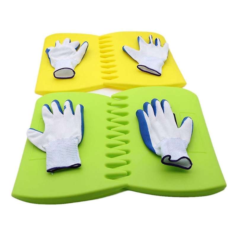 Garden Leaf Scoops & Gloves Set, 2 Pairs Of , Adjustable-handle Leaf Claws, High-quality Plastic Han