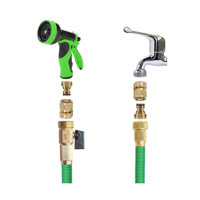 Garden Hose Quick Connectors Solid Brass 3/4 Inch Ght Thread Easy Connect Fittings No-leak Water Ho