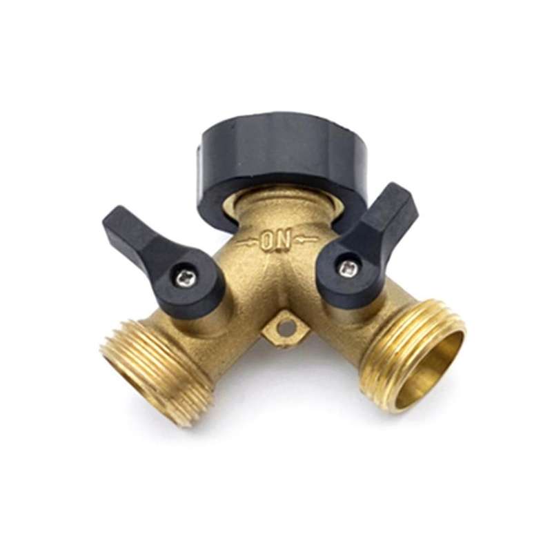 Garden Hose Splitter 2 Way Heavy Duty Brass Connector Tap Splitter Y Splitter 2 Valves&7 Extra Rubb