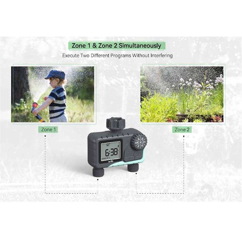 Garden Hose Timer Programmable Irrigation Timer with 2 Outlets Outdoor Watering Timer for Yard Timer