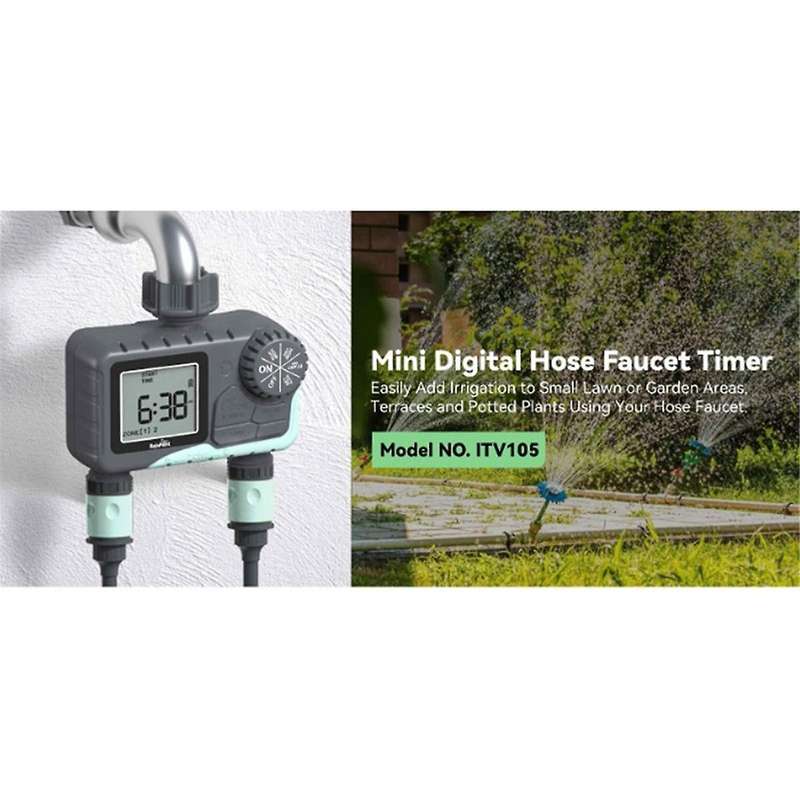 Garden Hose Timer Programmable Irrigation Timer with 2 Outlets Outdoor Watering Timer for Yard Timer