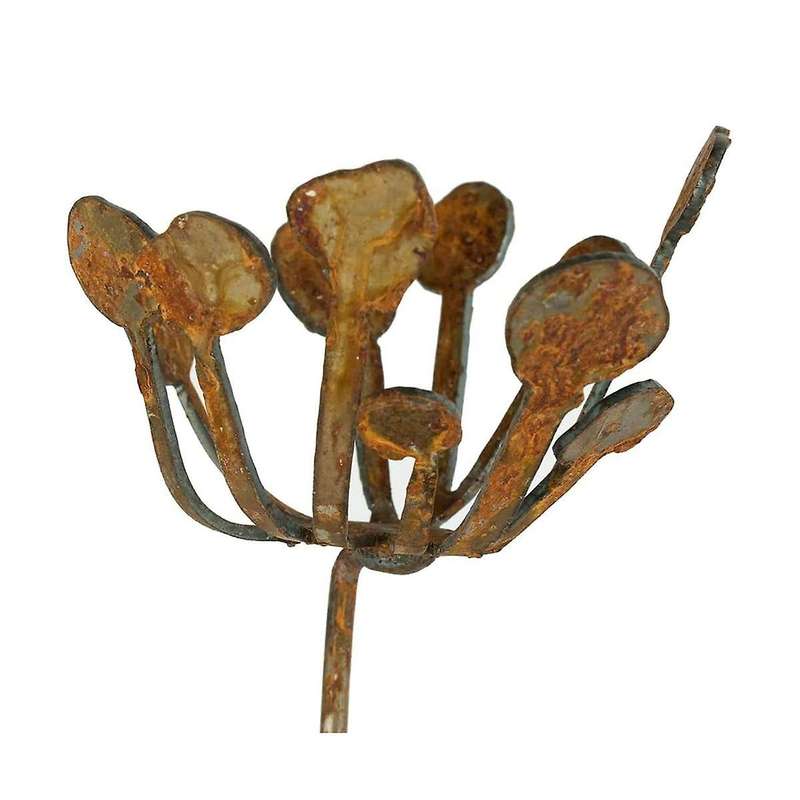 Garden Patio Metal Wrought Iron Insert Metal Flowers Garden Decor, Metal Sculpture Set Of 5 Garden S