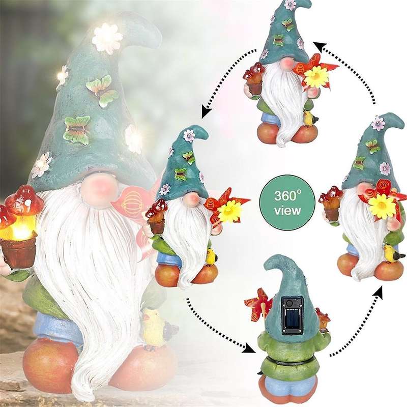 Garden Sculptures & Statues Garden Gnomes Statue with Solar Lights - Outdoor Garden Decor - Funny G