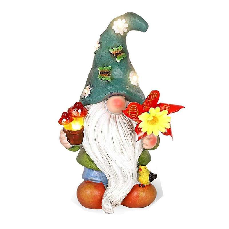 Garden Sculptures & Statues Garden Gnomes Statue with Solar Lights - Outdoor Garden Decor - Funny G
