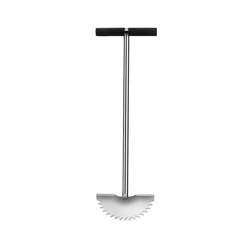 Garden Trimming Scraper Half Moon Shape T-grip Handle Sharp Serrated Manual Edge Trimmer with Handle