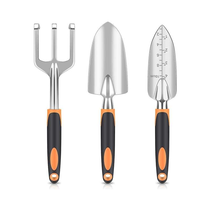 Garden Tool Set, Heavy Duty and Lightweight Aluminium Alloy Tools with Non- Ergonomic Handle, Garde