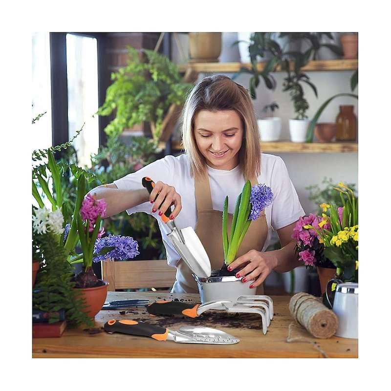 Garden Tool Set, Heavy Duty and Lightweight Aluminium Alloy Tools with Non- Ergonomic Handle, Garde