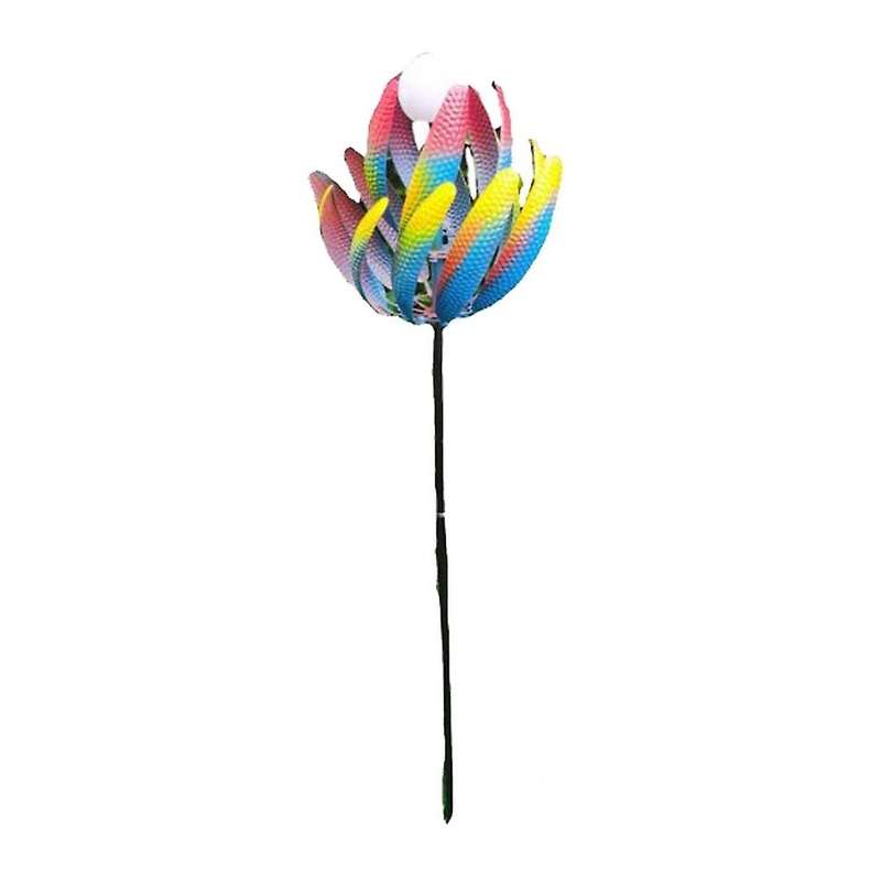 Garden Wind Spinners - Decorative Metal Stakes with Garden Stakes and Wind Powered Light - Yard Deco