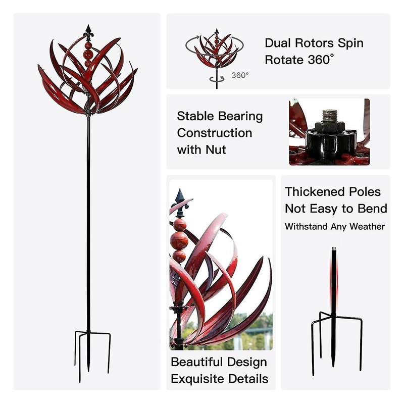 Garden Wind Spinners - Large Outdoor Metal Wind Spinners Sculptures, Lawn Art Garden Decor