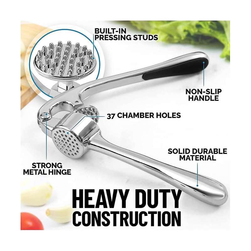 Garlic Press Kitchen Tool, Garlic Press with Easy Press Handle - Garlic Chopper Tool for Extracting
