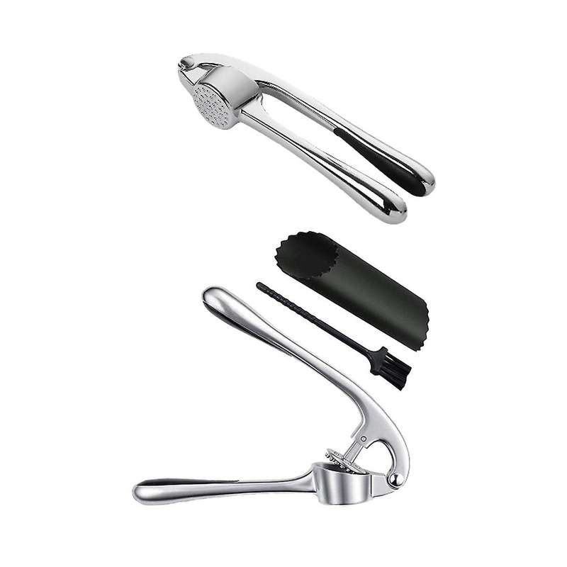 Garlic Press Set Kitchen Gadgets, Garlic Press with Easy Squeeze Handle - Garlic Chopping Tool-easy