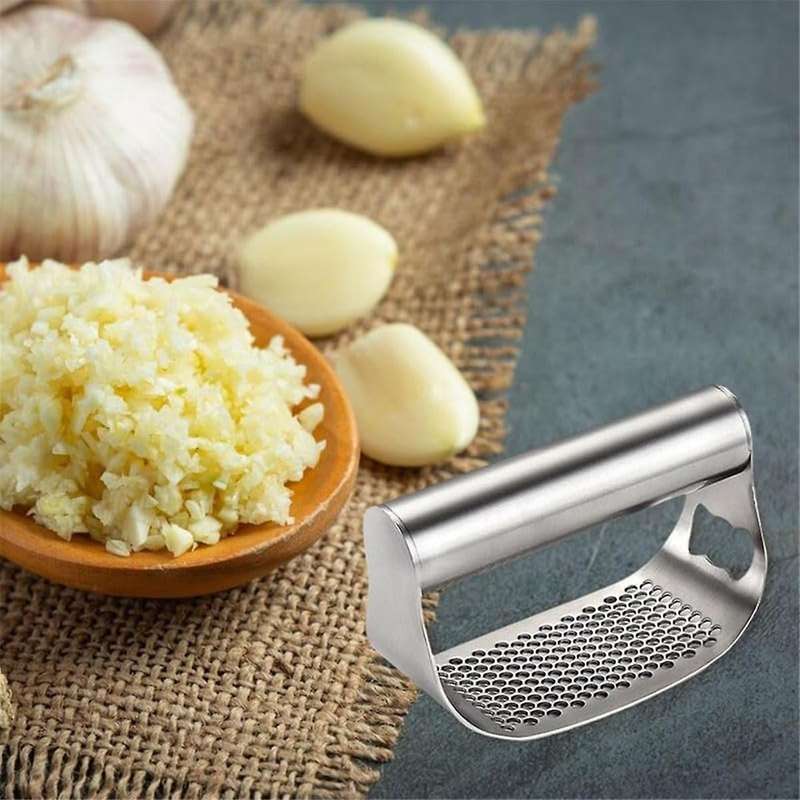 Garlic Press Rocker Heavy Duty Stainless Steel Garlic Mincer Garlic Crusher Garlic Chopper Scraper B