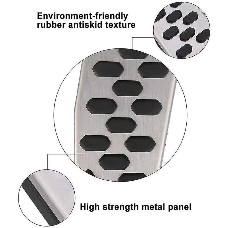 Gas and Brake Pedal Cover Auto Stainless Steel Foot Pedal Pad Kit Fit for JL Models 2018-2020, 2 PCS
