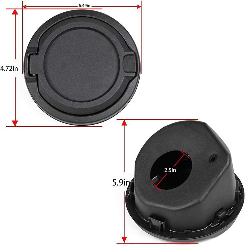 Gas Cap Cover Fuel Door for JL JLU Unlimited 2-Door 4-Door 2018 2019 2020 2021 Black