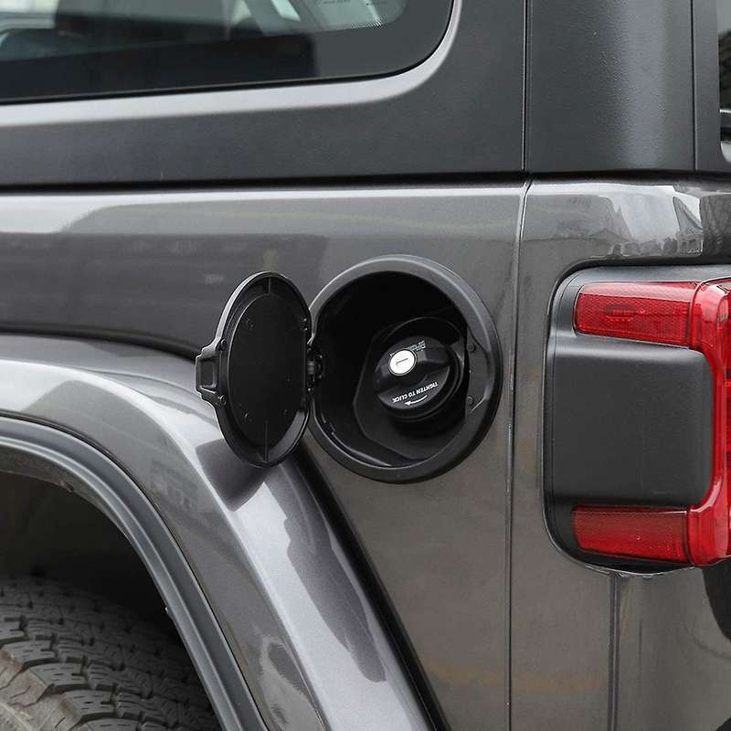 Gas Cap Cover Fuel Door for JL JLU Unlimited 2-Door 4-Door 2018 2019 2020 2021 Black