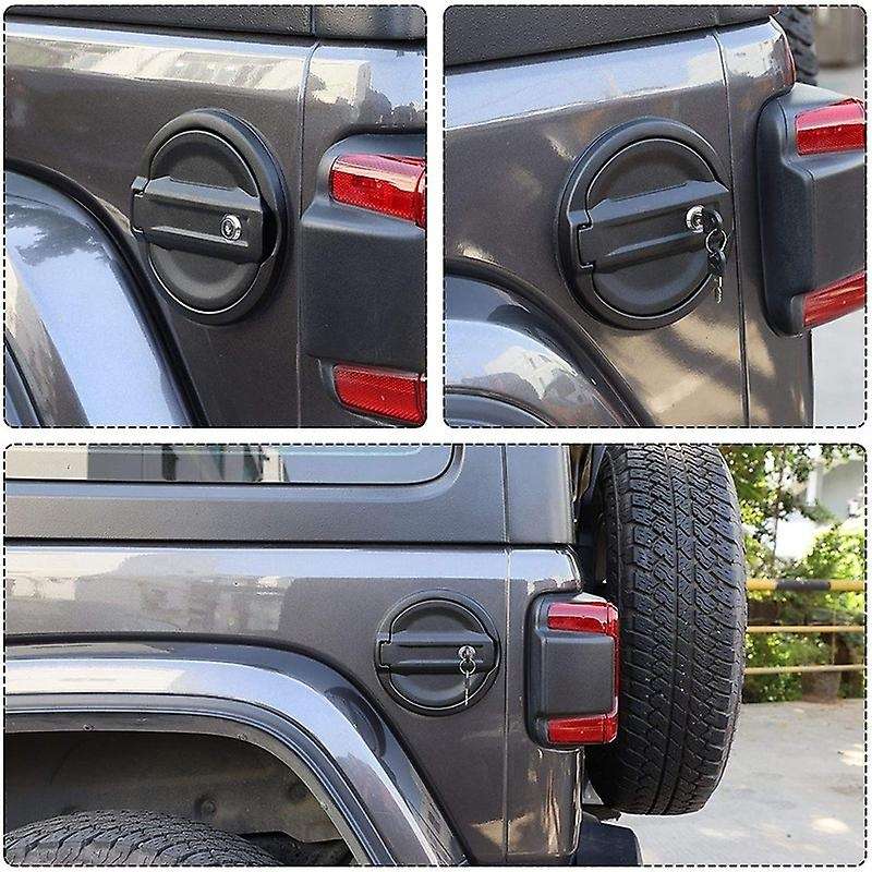 Gas Cap Cover, Locking Fuel Door for 2018-2020 Wrangler JL & Unlimited Sport 2-Door 4-Door