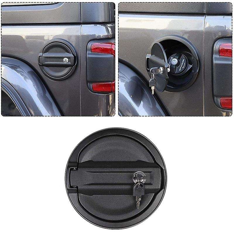 Gas Cap Cover, Locking Fuel Door for 2018-2020 Wrangler JL & Unlimited Sport 2-Door 4-Door