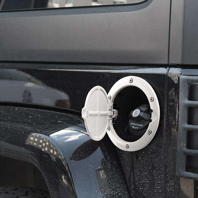 Gas Cap Cover White JK Fuel Door Gas Cover for JK 2-Door 4-Door 2007-2017