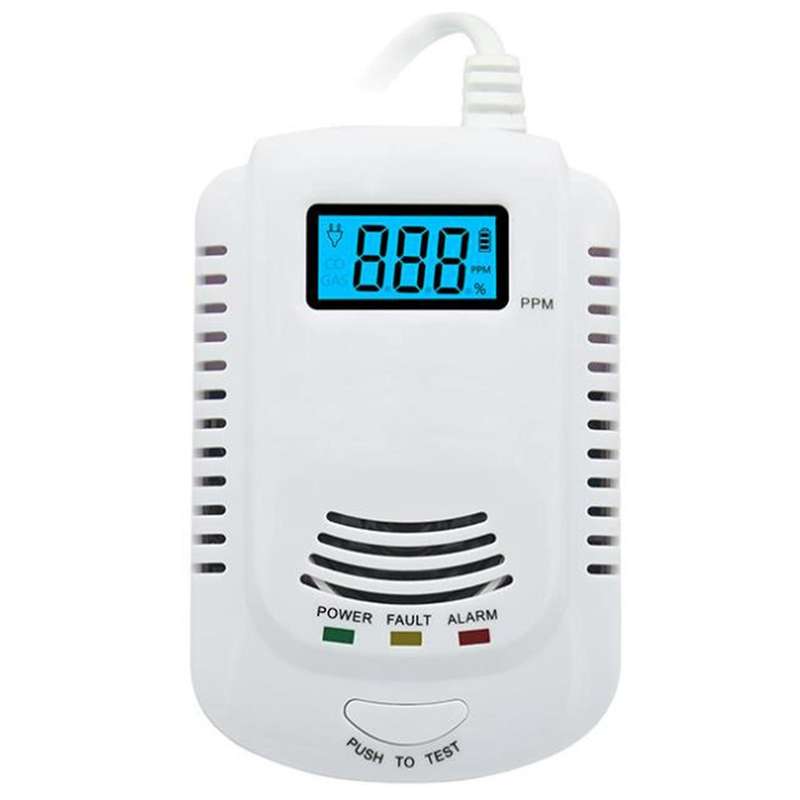 Gas Detector Voice Warning Kitchen Alarm Kit Combustible Natural LCD Display Gas Leak Sensor Alarm E