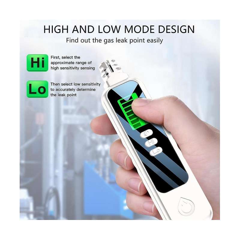 Gas Leak Detector Portable Natural Gas Detector Alarm Sound Methane Hexane with LCD Screen 2 AAA Bat