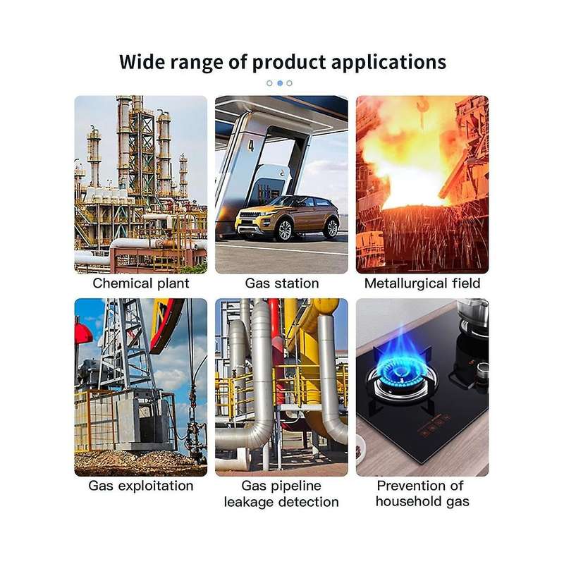 Gas Leak Detector Portable Natural Gas Detector Alarm Sound Methane Hexane with LCD Screen 2 AAA Bat