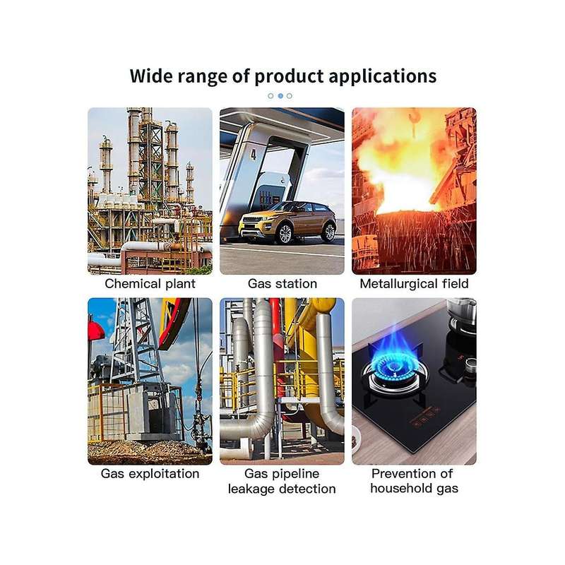 Gas Leak Detector Portable Natural Gas Detector Alarm Sound Methane Hexane with LCD Screen 2 AAA Bat
