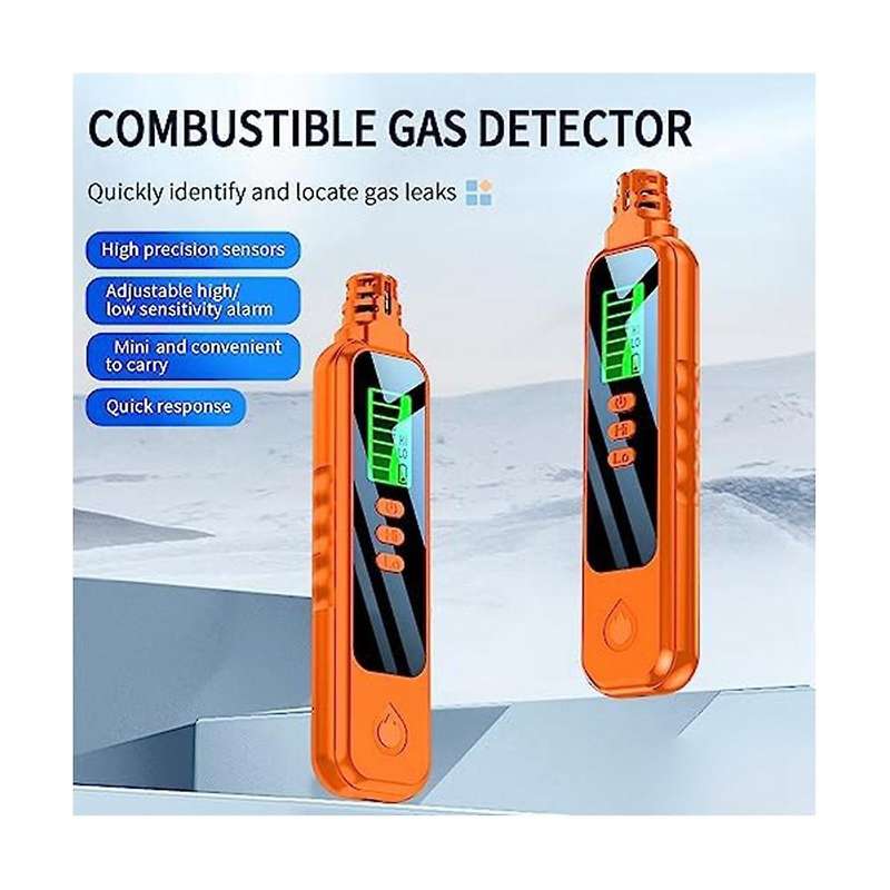 Gas Leak Detector Portable Natural Gas Detector Alarm Sound Methane Hexane with LCD Screen 2 AAA Bat