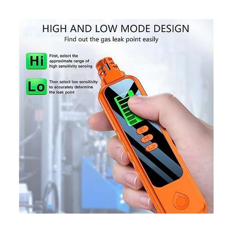 Gas Leak Detector Portable Natural Gas Detector Alarm Sound Methane Hexane with LCD Screen 2 AAA Bat