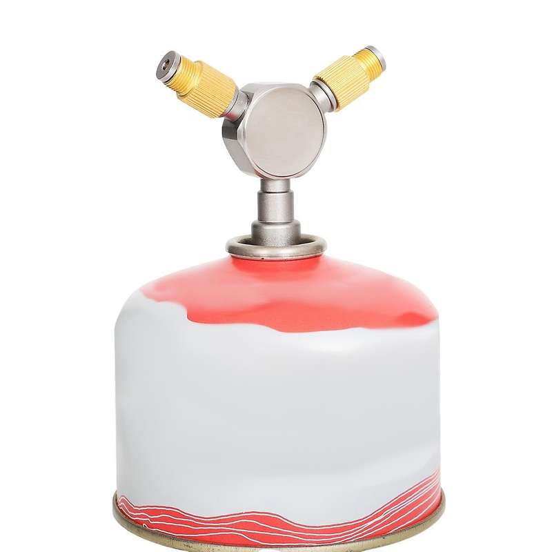 Gas Tank Distributor for Camping Stove Converts 1 Tank to 2 Interfaces for Outdoor Cooking and Light