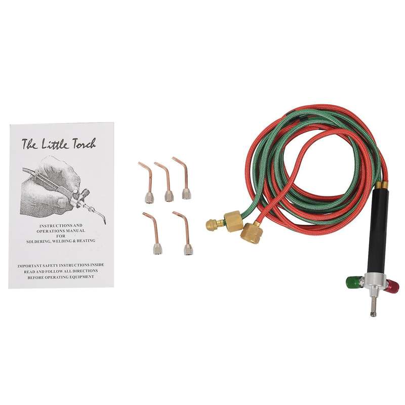 -gas Torch Mini Gas Little Torch Welding Soldering Kit with 5 Tips Welding Soldering Flexible Hosed