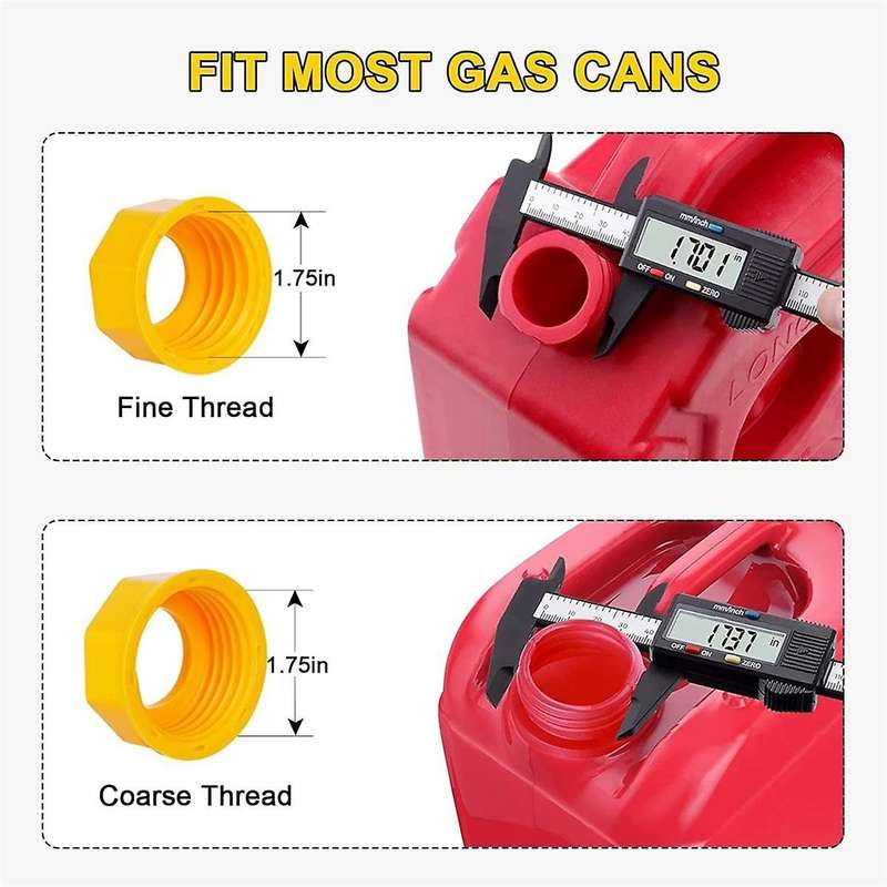 Gas Tank Spout Replacement, Gas Tank Spout, (5 Set - Yellow) Flexible Pour Spout, Fits Most 1/2/5/10